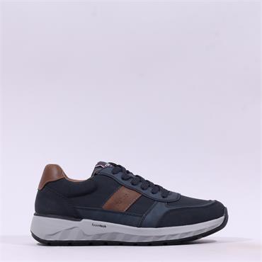 Rieker Men Theo Laced Casual Shoe - Navy Tan